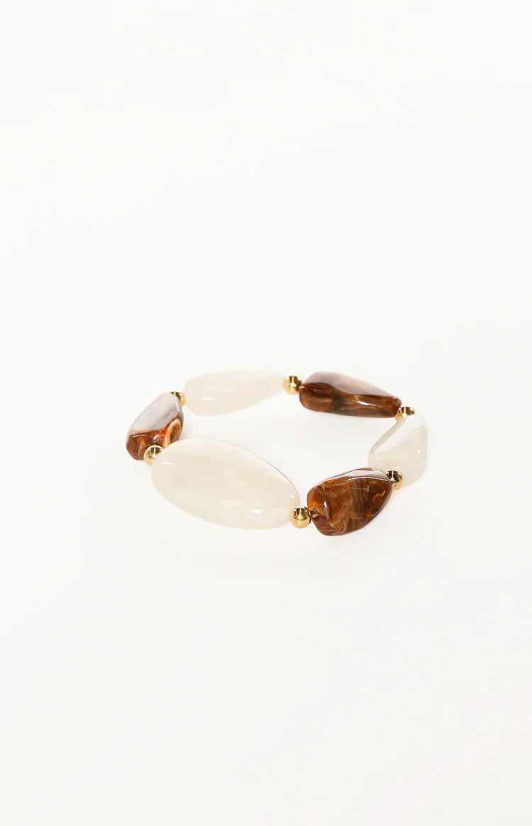 Oscar Brown Resin Elastic Bracelet