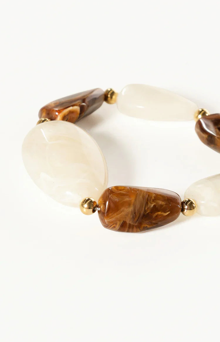 Oscar Brown Resin Elastic Bracelet