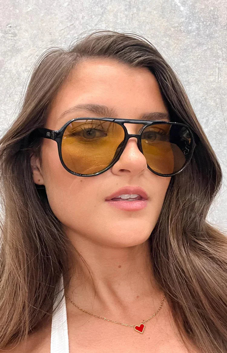 Otra Eyewear Stevie Black Aviator Sunglasses