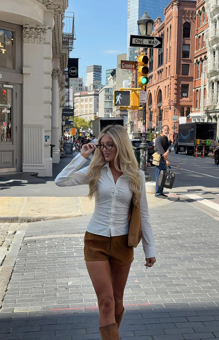 Ottie Tan Suedette Shorts
