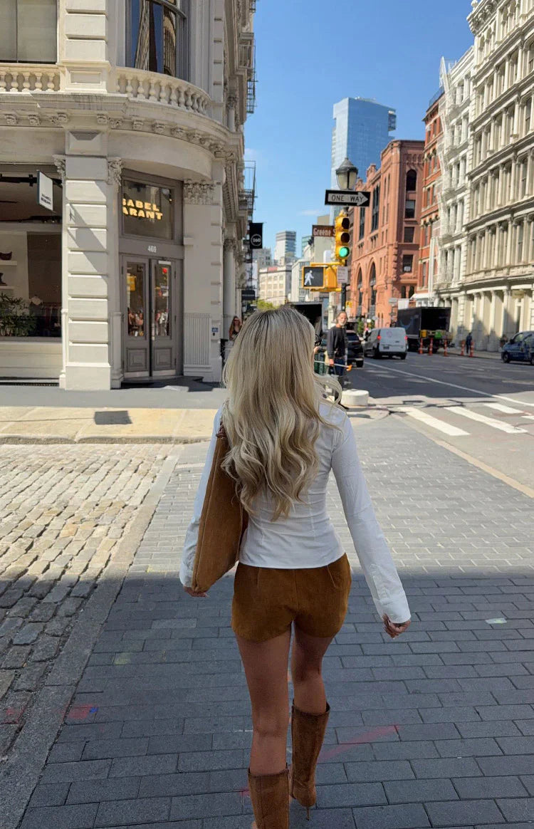 Ottie Tan Suedette Shorts
