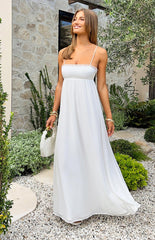 Patsy White Satin Maxi Dress