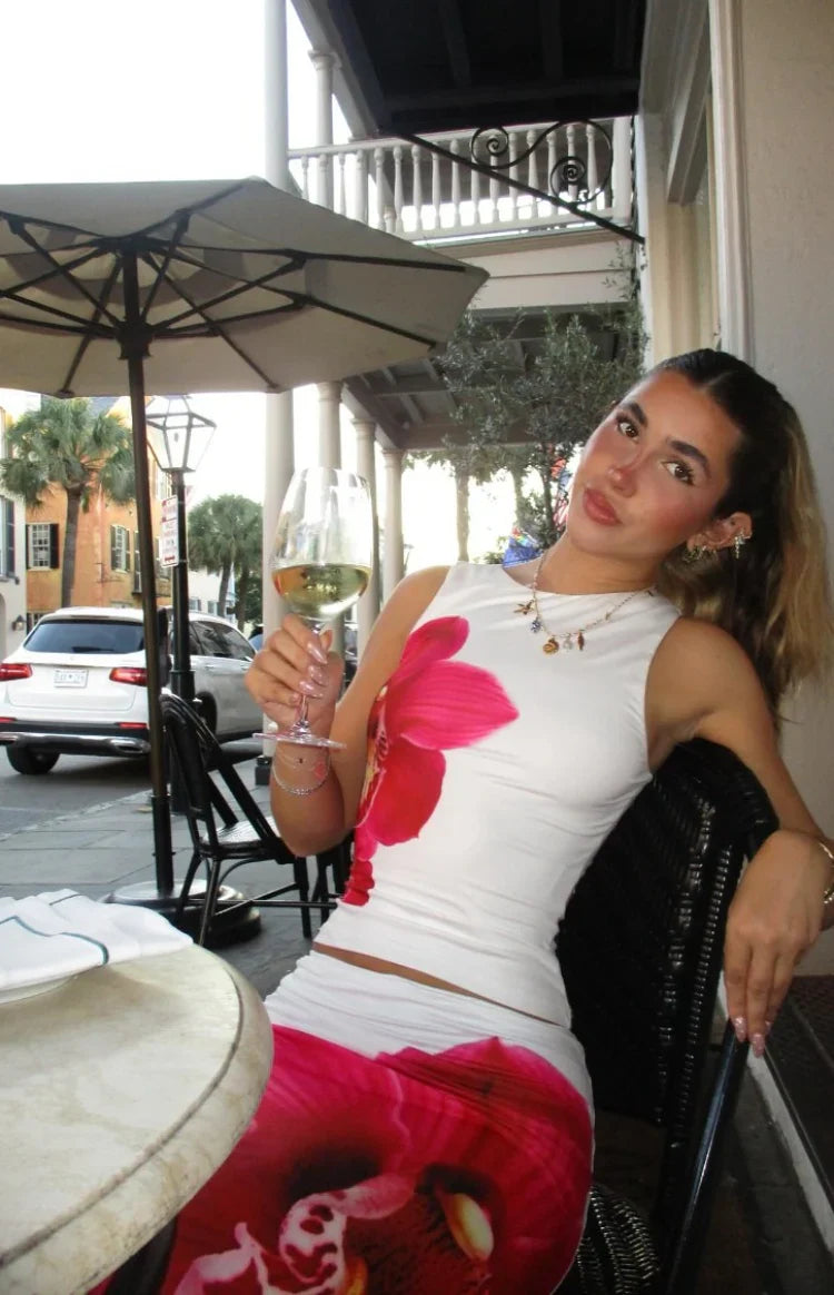 Payge White Orchid Maxi Skirt