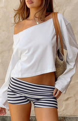 Phoenix White Off Shoulder Long Sleeve Top