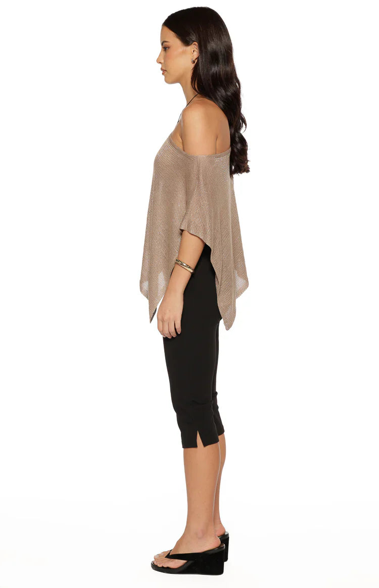 Pipa Metallic Knit Poncho