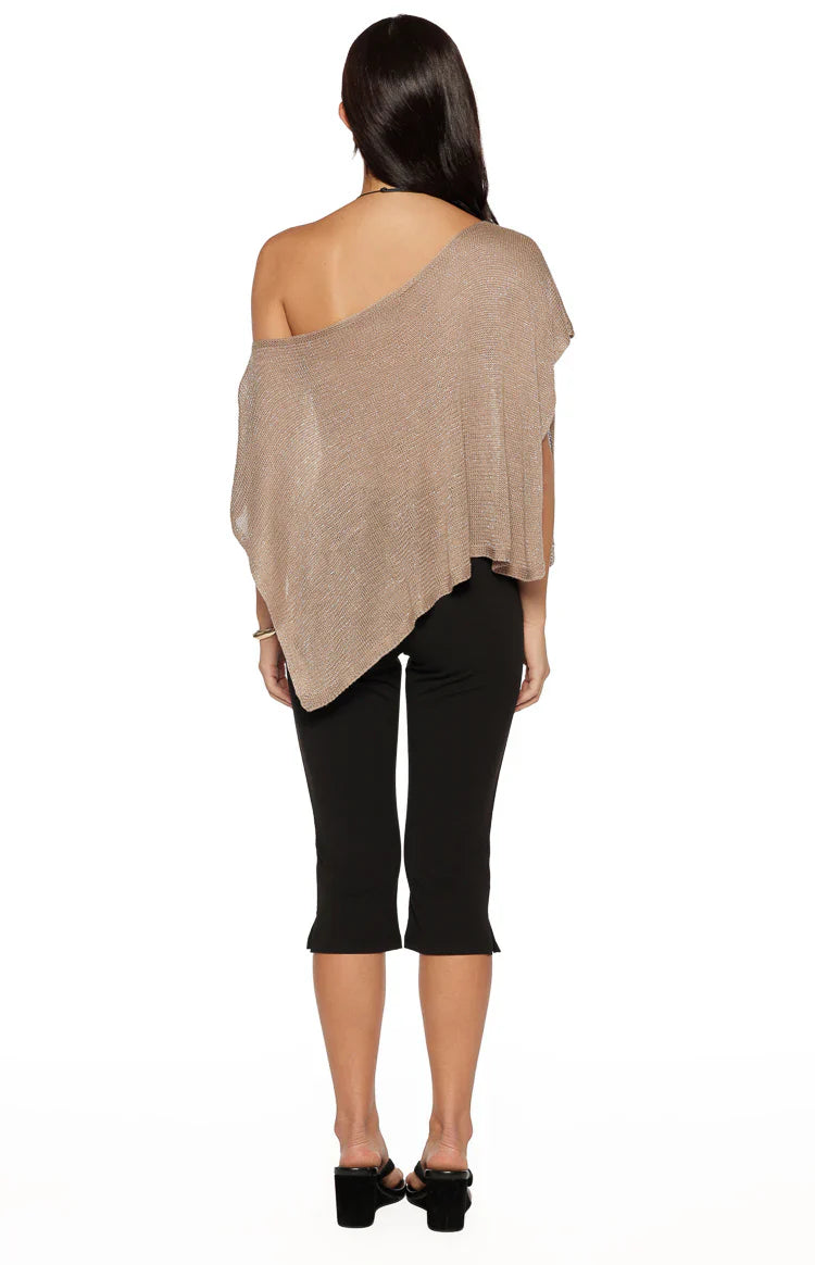 Pipa Metallic Knit Poncho