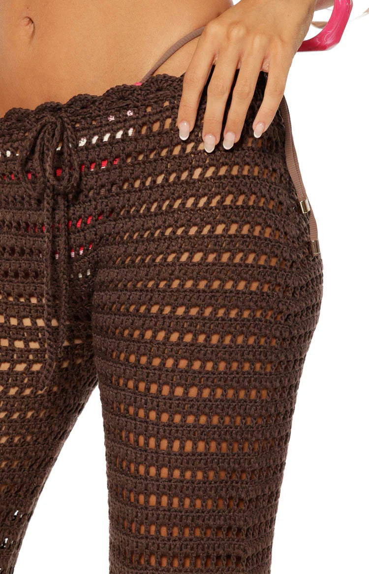 Pixie Brown Crochet Pants
