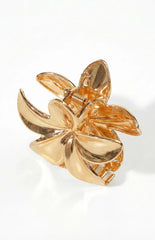 Quinny Gold Metal Flower Claw Clip