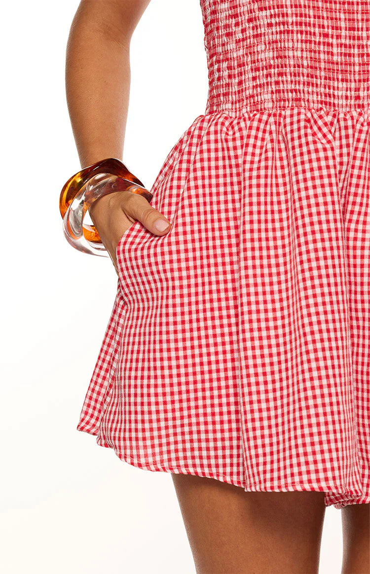 Robin Red Gingham Halter Playsuit