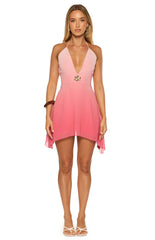 Rylie Pink Ombre Halter Mini Dress