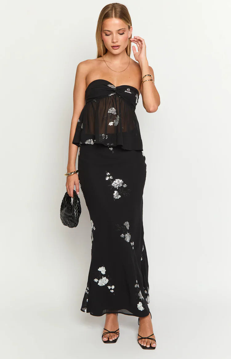 Shyla Black Maxi Skirt