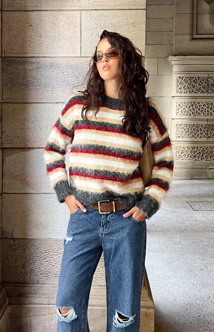 Sicily Multi Stripe Oversized Sweater