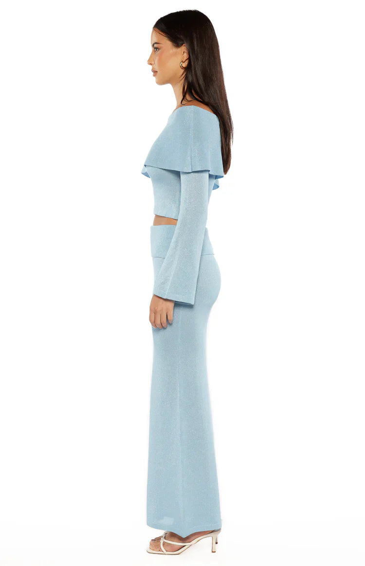 Simona Blue Maxi Knit Skirt