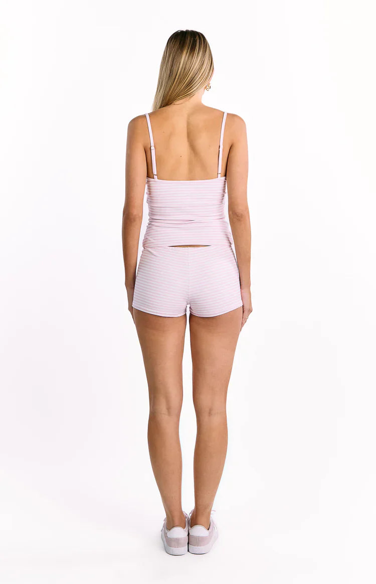 Sweetie White and Pink Stripe Shorts