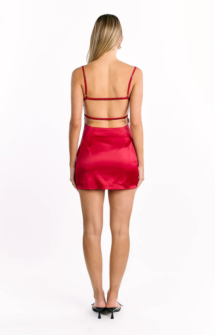 Trouble Wine Mini Dress