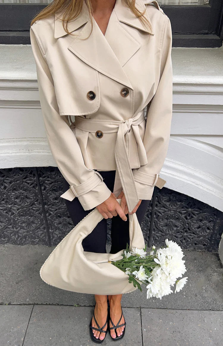 Wilda Cream Cropped Trench Coat