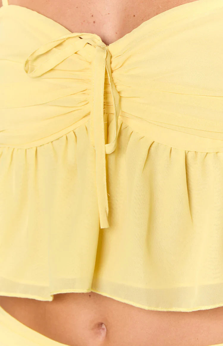 Zyra Yellow Crop Top