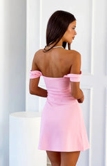 Zoella Pink Off The Shoulder Crepe Mini Dress