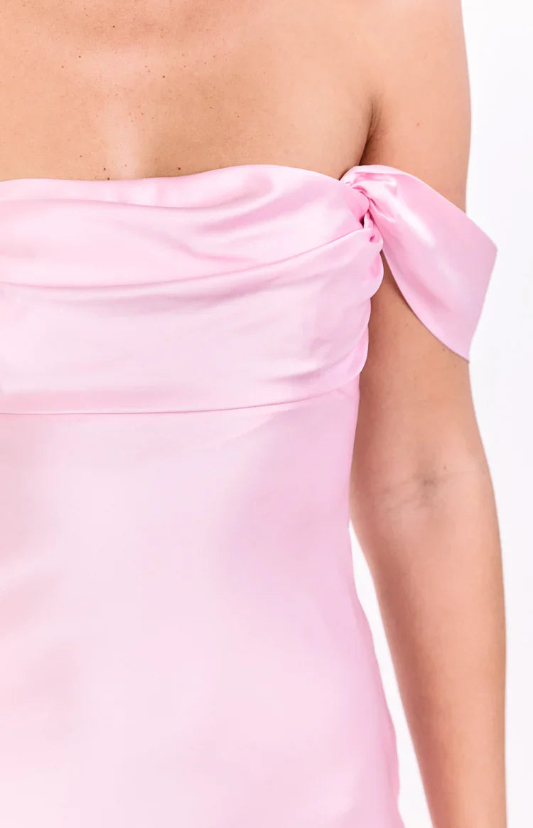 Zoella Light Pink Off The Shoulder Mini Dress