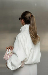 Enya Cream Funnel Neck Sports Jacket