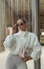 Enya Cream Funnel Neck Sports Jacket