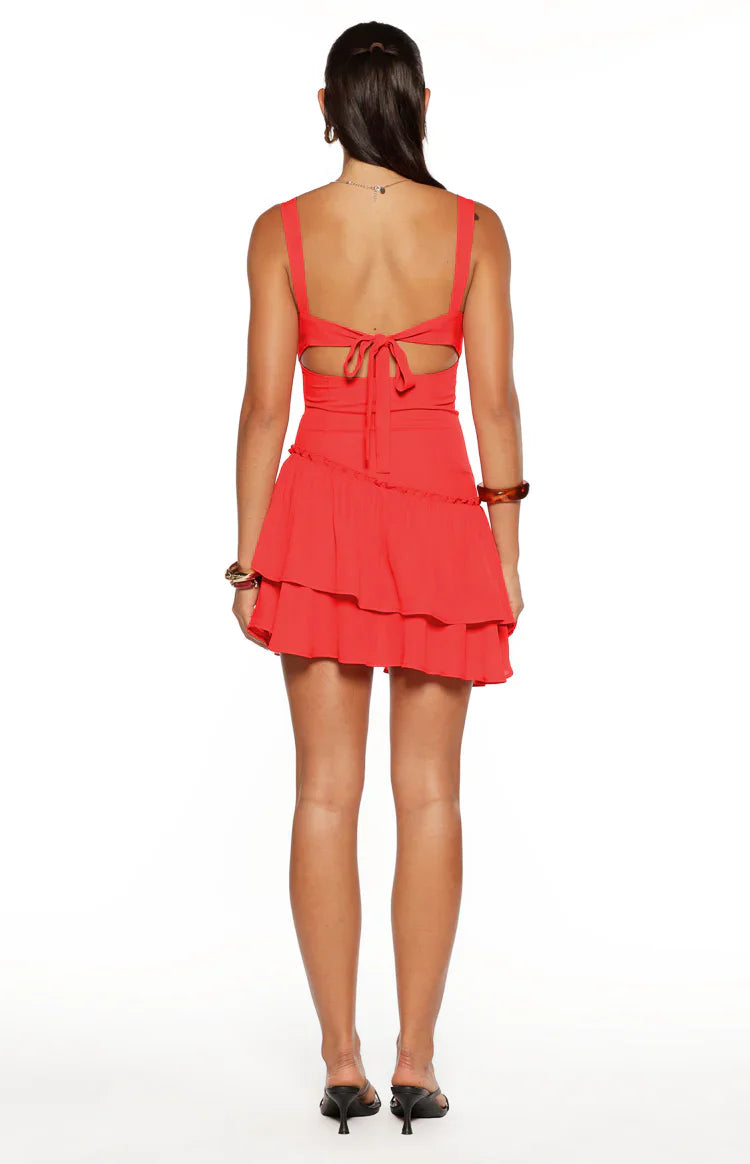 Little Lies Red Ruffle Mini Dress