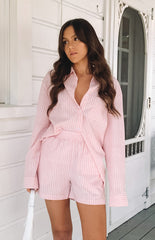 The Sarah Shorts Pink Pinstripe
