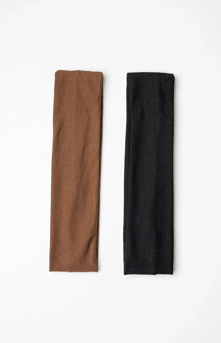 Serenity Black and Brown Headband 2 Pack