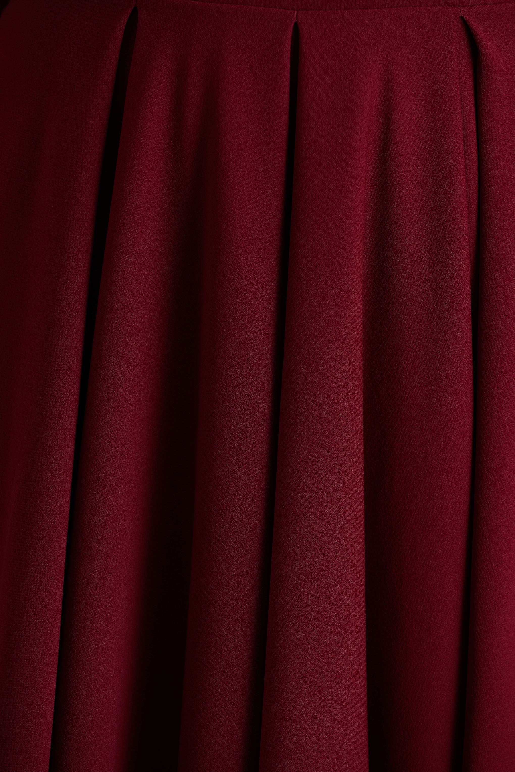 Isabella | Burgundy Bardot-Neck Midi Dress